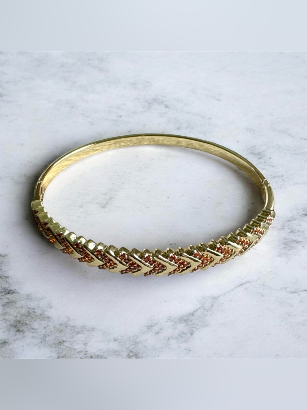 14K Gold plated Cubic Zirconia Braided Crystal Bangle Bracelet - Women Jewelry
